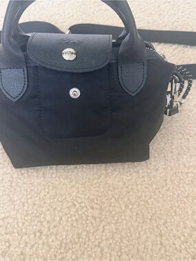 Used Longchamp Mini Top-Handle Bag in Black xs